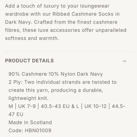 NWT Johnston of Elgin navy cashmere socks - Picture 3 of 7